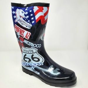 West Blvd Women's Mid Calf Route 66 Waterproof Rainboots